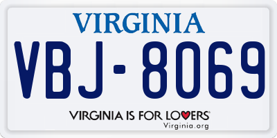 VA license plate VBJ8069
