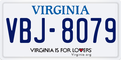 VA license plate VBJ8079