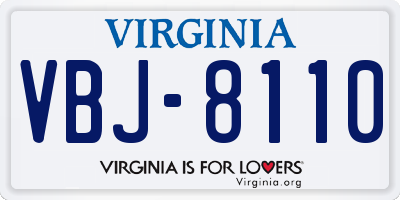 VA license plate VBJ8110