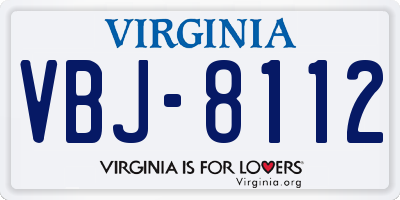 VA license plate VBJ8112