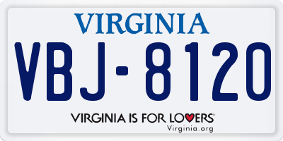 VA license plate VBJ8120