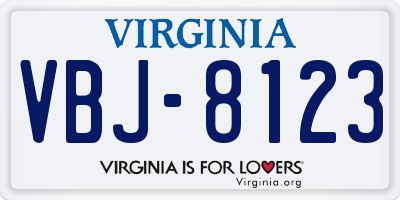 VA license plate VBJ8123