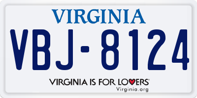 VA license plate VBJ8124