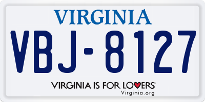 VA license plate VBJ8127