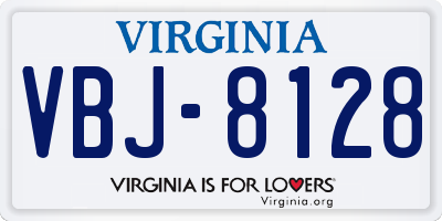 VA license plate VBJ8128