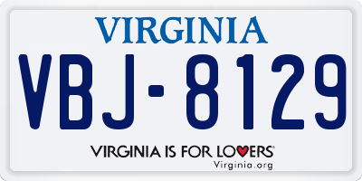 VA license plate VBJ8129