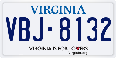 VA license plate VBJ8132