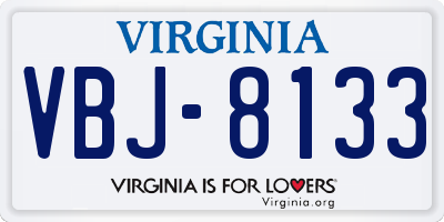 VA license plate VBJ8133