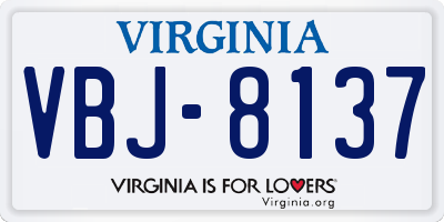 VA license plate VBJ8137