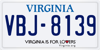 VA license plate VBJ8139