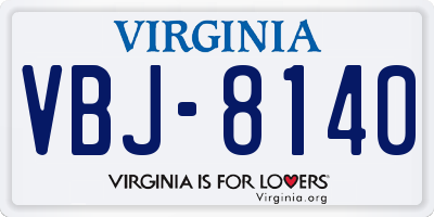 VA license plate VBJ8140