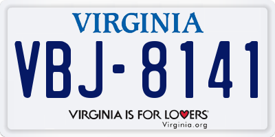 VA license plate VBJ8141