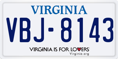 VA license plate VBJ8143