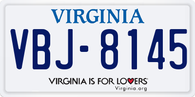 VA license plate VBJ8145