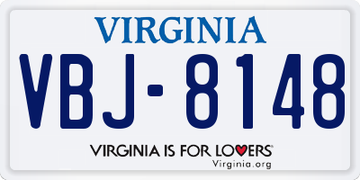 VA license plate VBJ8148