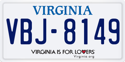 VA license plate VBJ8149