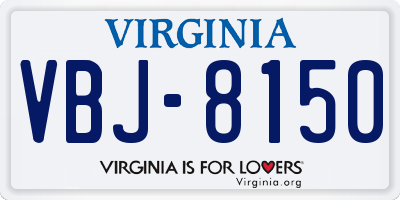 VA license plate VBJ8150