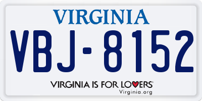 VA license plate VBJ8152
