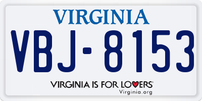 VA license plate VBJ8153