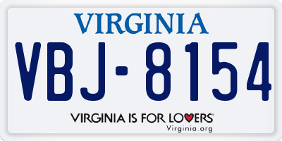 VA license plate VBJ8154