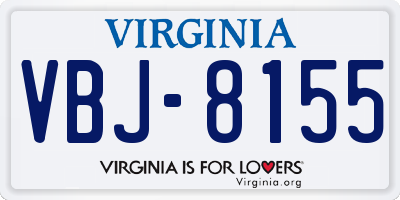 VA license plate VBJ8155