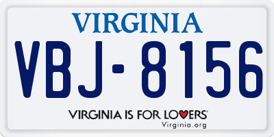 VA license plate VBJ8156