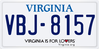 VA license plate VBJ8157