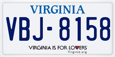 VA license plate VBJ8158