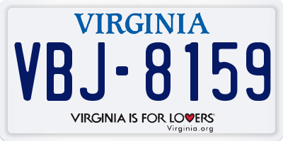 VA license plate VBJ8159
