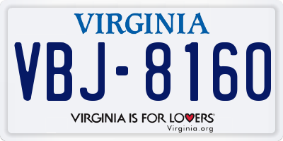 VA license plate VBJ8160
