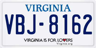 VA license plate VBJ8162