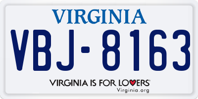 VA license plate VBJ8163