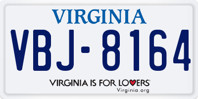 VA license plate VBJ8164