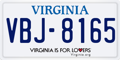 VA license plate VBJ8165