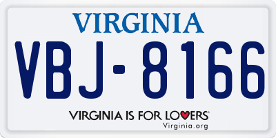 VA license plate VBJ8166