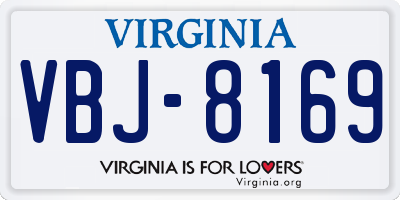VA license plate VBJ8169