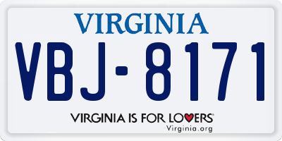 VA license plate VBJ8171