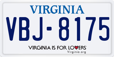 VA license plate VBJ8175