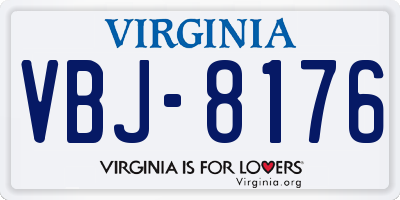 VA license plate VBJ8176
