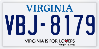 VA license plate VBJ8179