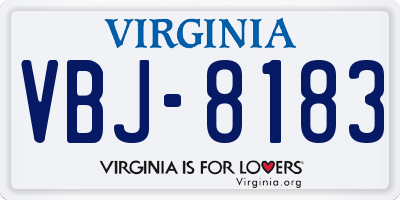 VA license plate VBJ8183