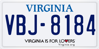 VA license plate VBJ8184