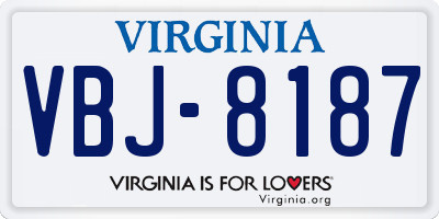 VA license plate VBJ8187