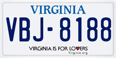VA license plate VBJ8188