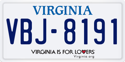 VA license plate VBJ8191