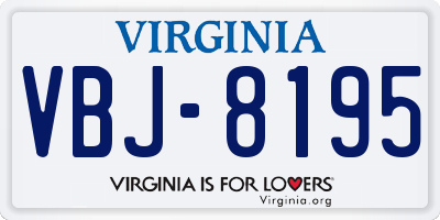 VA license plate VBJ8195