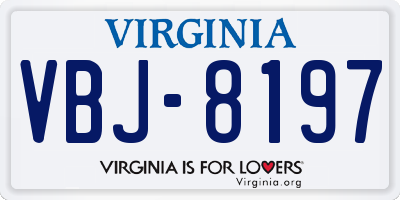 VA license plate VBJ8197
