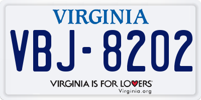 VA license plate VBJ8202