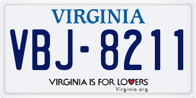 VA license plate VBJ8211
