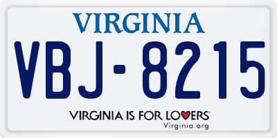 VA license plate VBJ8215
